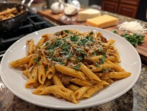 Creamy High Protein Beef Pasta