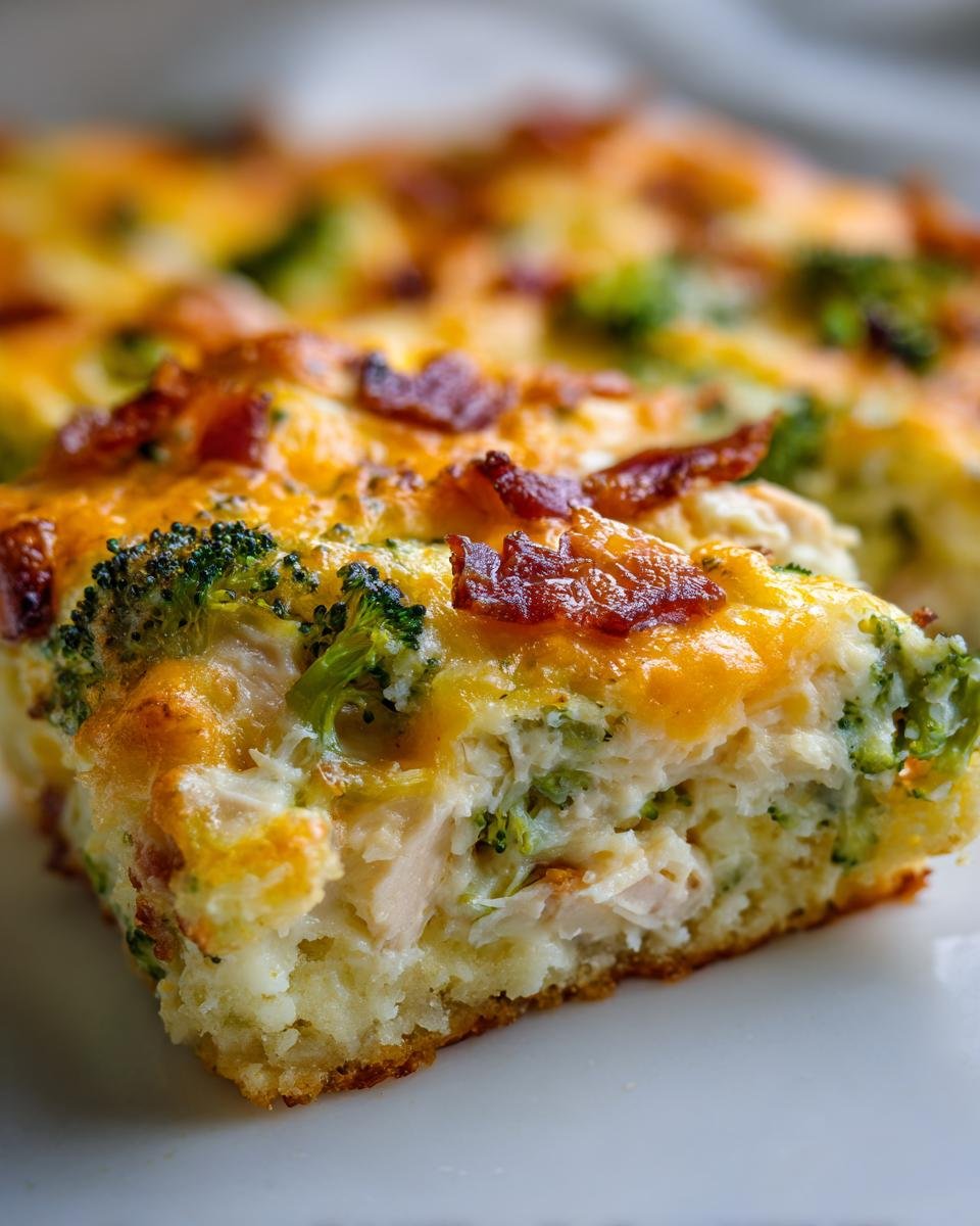 Creamy Low Carb Chicken Casserole with Broccoli and Bacon - detail 2